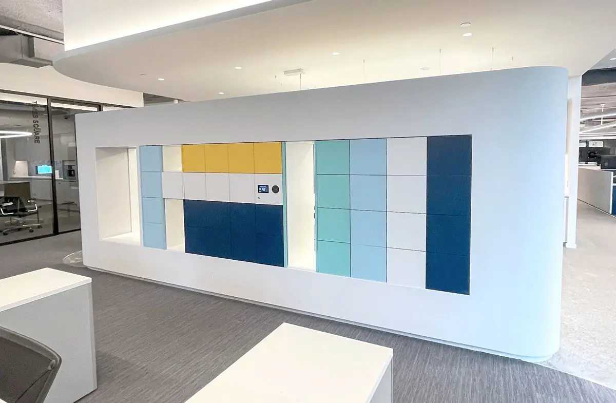 Office employees and project lockers